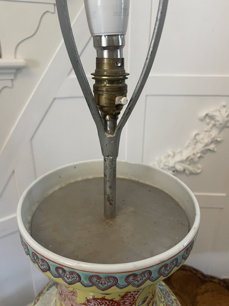 Large Pair of Antique 19th Century Chinese Porcelain Vase Lamps 105 x 24 cm - Image 12